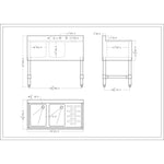 Commercial Sink Stainless steel 2 Bowl Right side Drain board - BS2T36R