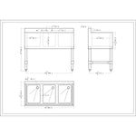 Commercial Sink Stainless steel 3 Bowl - BS3T38