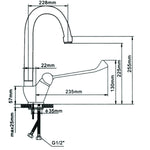 Commercial Single-Lever High Spout Mixer Tap with Extended Handle Chrome - BXF208