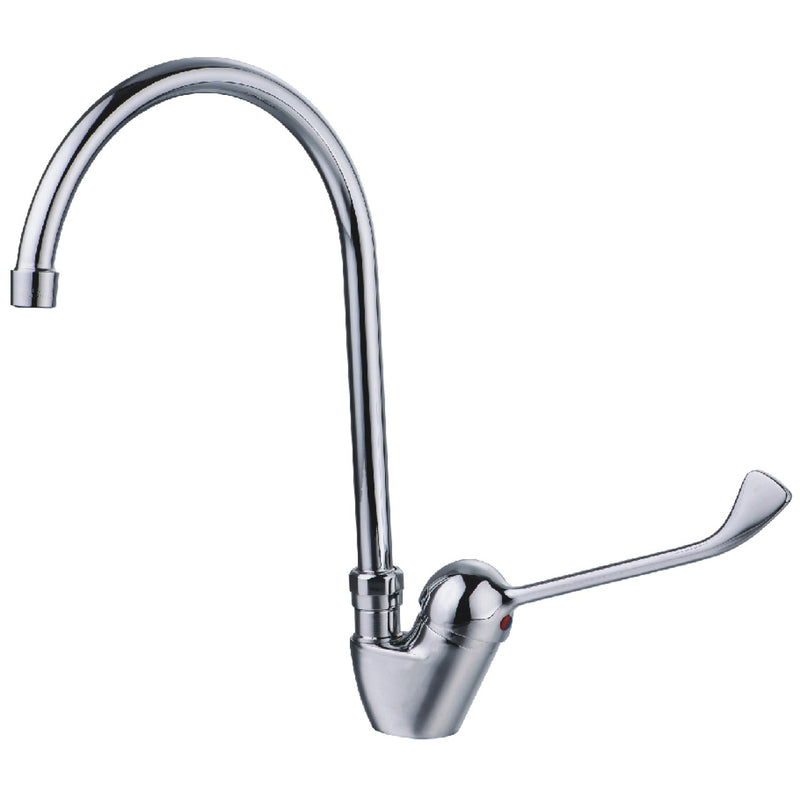 Commercial Single-Lever High Spout Mixer Tap with Extended Handle Chrome - BXF208
