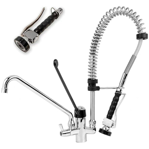 Commercial Deck-Mounted Mini Pre-Rinse Spray Unit with Add-On Faucet Chrome - BXF216