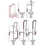 Commercial Deck-Mounted Pre-Rinse Spray Unit with Wall Bracket Chrome - BXF220