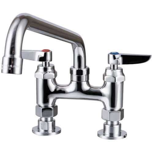 4" Deck Mounted Commercial Faucet with 8" Heavy-Duty Swing Spout Chrome - BXF234