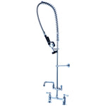 8" Center Deck Mounted Pre-Rinse Unit with 18" Riser & 44" Hose & 12" Add-On Spout Chrome - BXF252
