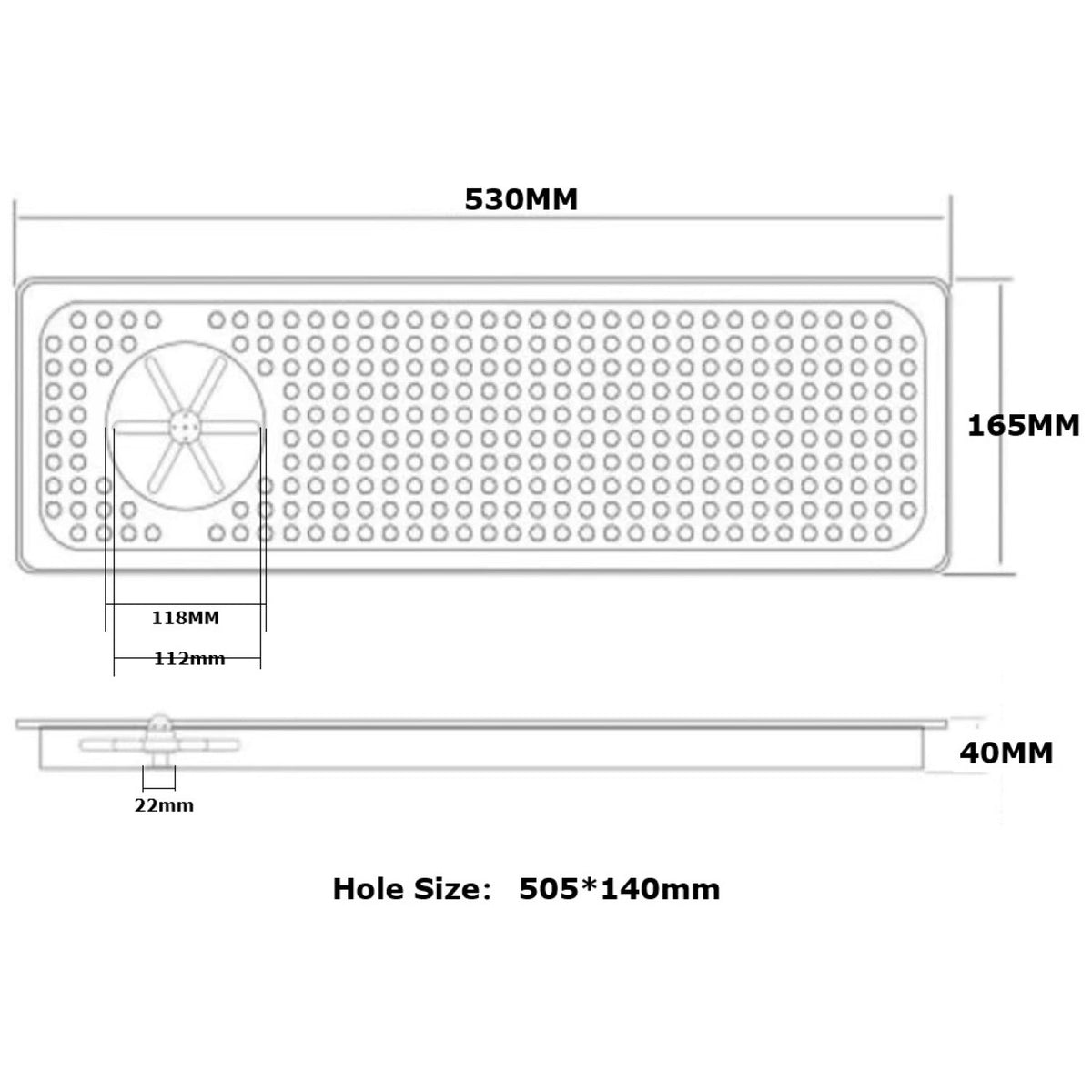 Countertop Stainless Steel Glass Rinser 530×165×40mm - BXF502