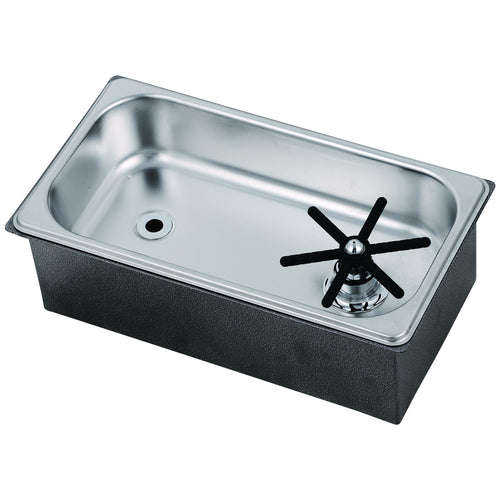 Heavy-Duty Stainless Steel Glass Rinser and Inset Glass Washer Basin with Rinse Star 327×179×125mm - BXF504