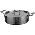 Hammered Triple-Layer Stainless Steel Saucepan ø320×120mm 9.6L Silver Finish - C0311013S