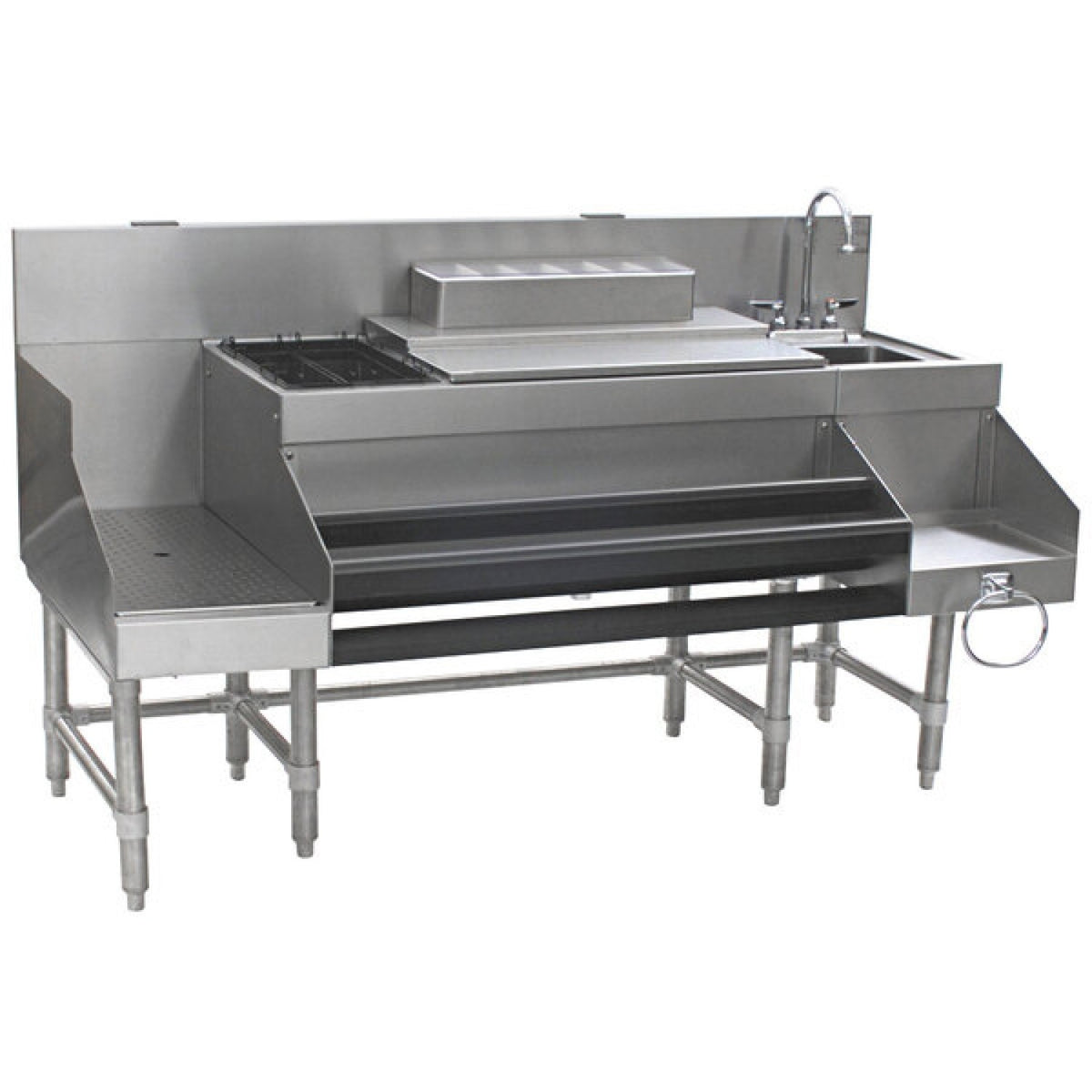 Commercial Stainless Steel Cocktail Station with Backsplash 1520x760x760mm - CCS6012LD