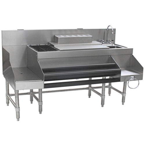 Commercial Stainless Steel Cocktail Station with Backsplash 1520x760x760mm - CCS6012LD