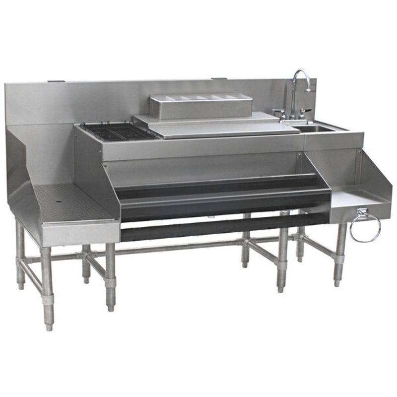 Commercial Stainless Steel Cocktail Station with Backsplash 1520x760x760mm - CCS6012LD