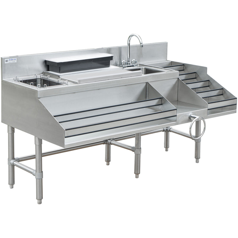 Commercial Stainless Steel Cocktail Station with Backsplash 1520 x 760 x 760mm - CCS6012WB