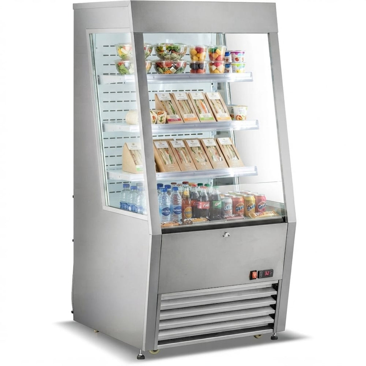 Commercial Display Merchandiser Fridge 245 litres 3 shelves Stainless Steel - CF260S