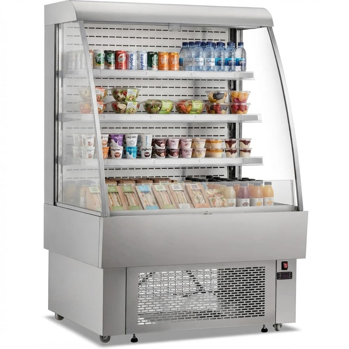 Wall Cabinet Multi Deck Refrigerator Night curtain 380 litres Stainless steel - CF380