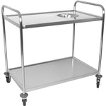 Commercial 2-Tier Stainless Steel Waste Sorting Trolley with Cutlery Tray Slot 1000×620×1000mm - CG10062