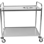 Commercial 2-Tier Stainless Steel Waste Sorting Trolley with Cutlery Tray Slot 1000×620×1000mm - CG10062