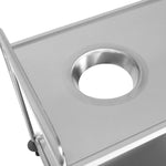 Commercial 2-Tier Stainless Steel Waste Sorting Trolley with Cutlery Tray Slot 1000×620×1000mm - CG10062