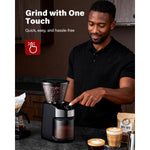 Commercial Flat Burr Coffee Grinder 150W with 240g Bean Hopper Black - CG836B