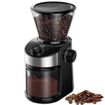 Commercial Flat Burr Coffee Grinder 150W with 240g Bean Hopper Black - CG836B