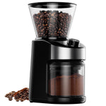 Commercial Flat Burr Coffee Grinder 150W with 240g Bean Hopper Black - CG836B