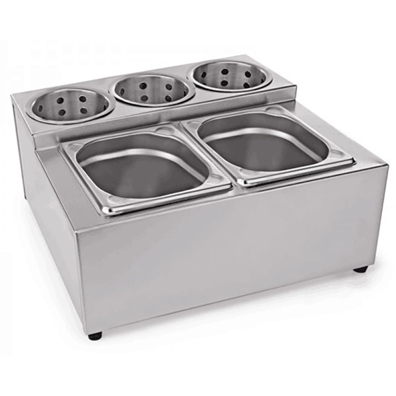 Commercial Condiment & Cutlery Holder including pans - CH002
