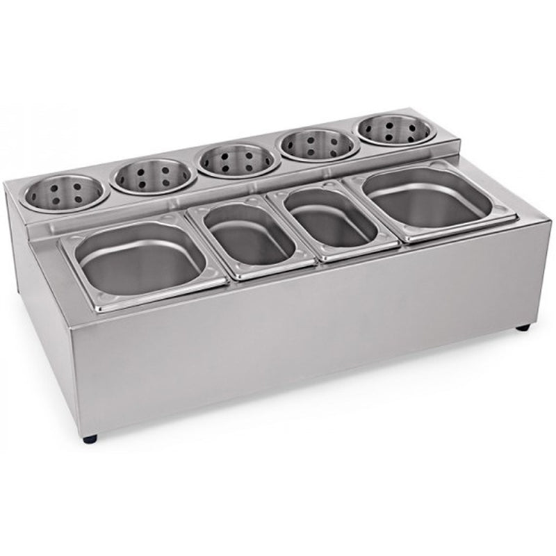 Commercial Condiment & Cutlery Holder including pans - CH004
