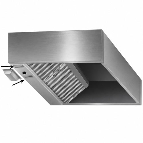 Commercial Stainless Steel Canopy Hood 2500×1000×350mm with 5 x 500×500mm Filters - CH1025S