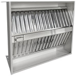 Commercial Island Canopy Hood with Stainless Steel Baffle Filters 2000 x 1300 x 350mm - CH20200S