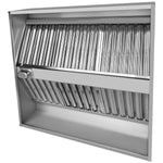 Commercial Island Canopy Hood with Stainless Steel Baffle Filters 2500 x 1300 x 350mm - CH20250S