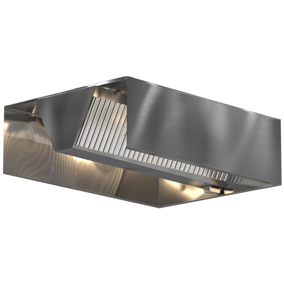 Commercial Island Canopy Hood with Stainless Steel Baffle Filters 2000 x 1300 x 350mm - CH20200S