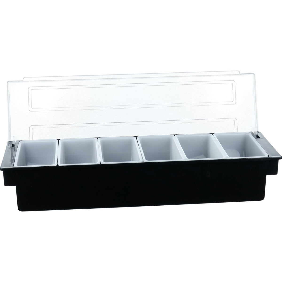Garnish Tray / Condiment Dispenser with Lid 6 compartments - CHA001