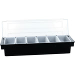 Garnish Tray / Condiment Dispenser with Lid 6 compartments - CHA001