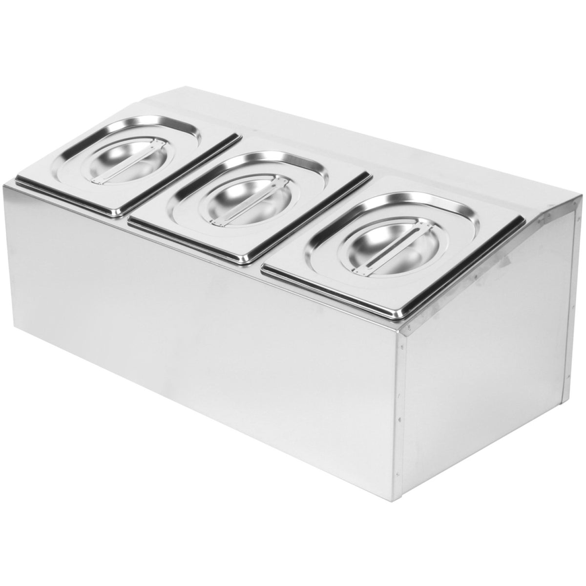 Commercial Condiment Holder including 3xGN1/6-150mm pans & lids - CHD03AD