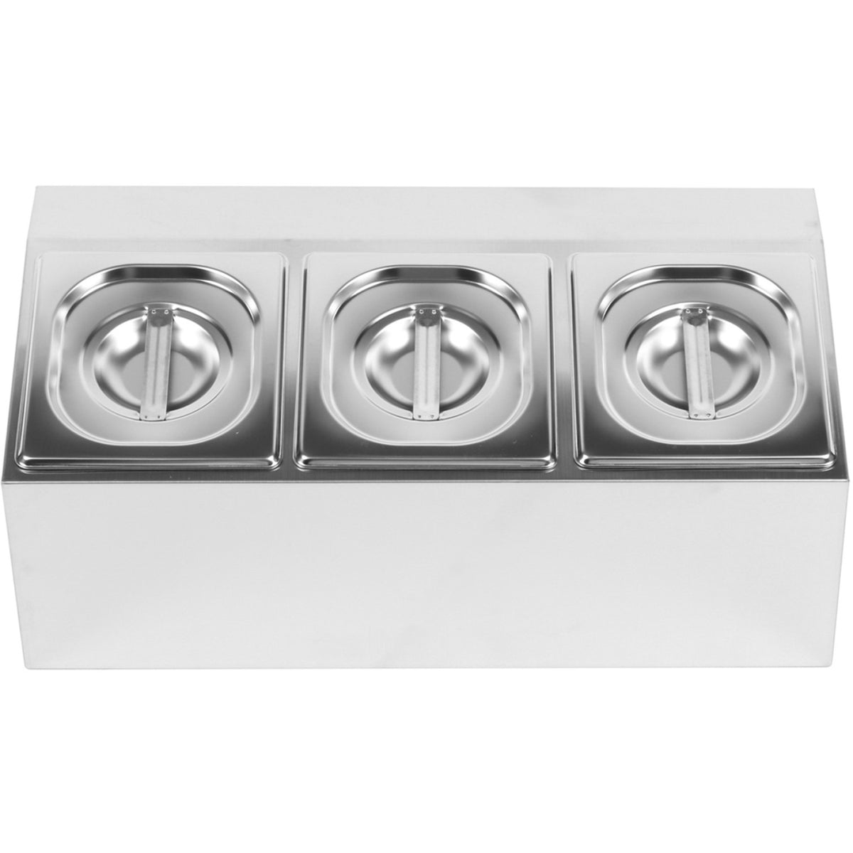 Commercial Condiment Holder including 3xGN1/6-150mm pans & lids - CHD03AD