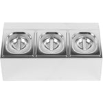 Commercial Condiment Holder including 3xGN1/6-150mm pans & lids - CHD03AD