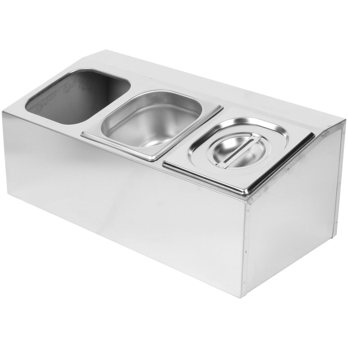 Commercial Condiment Holder including 3xGN1/6-150mm pans & lids - CHD03AD