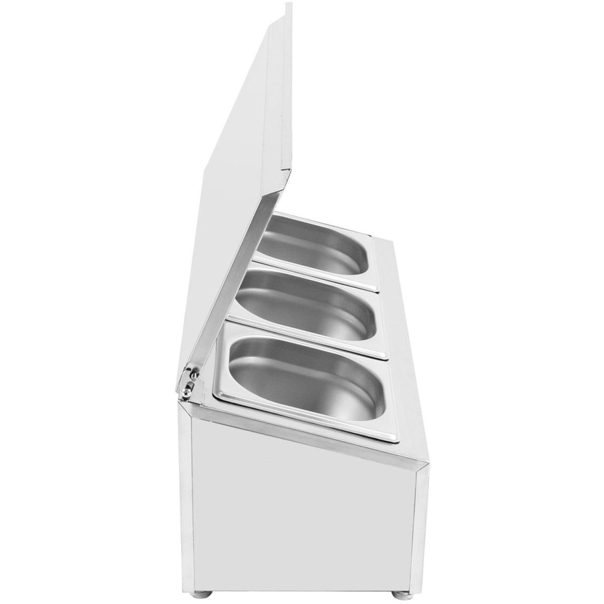 Commercial Condiment Holder with lid including 3xGN1/6-150mm containers Stainless steel - CHD03ADFL