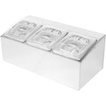 Commercial Condiment Holder including 3xGN1/6-100mm pans & fliptop lids - CHD03APCFL