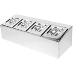Commercial Condiment Holder including 4xGN1/6-100mm pans & lids - CHD04A