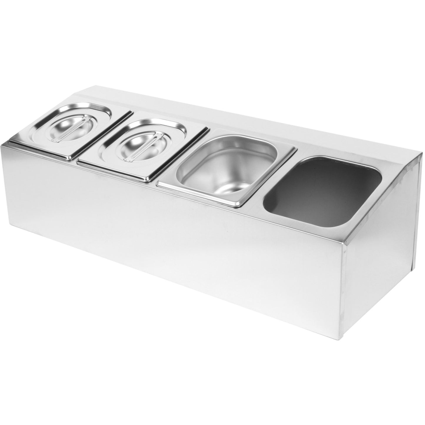 Commercial Condiment Holder including 4xGN1/6-100mm pans & lids - CHD04A