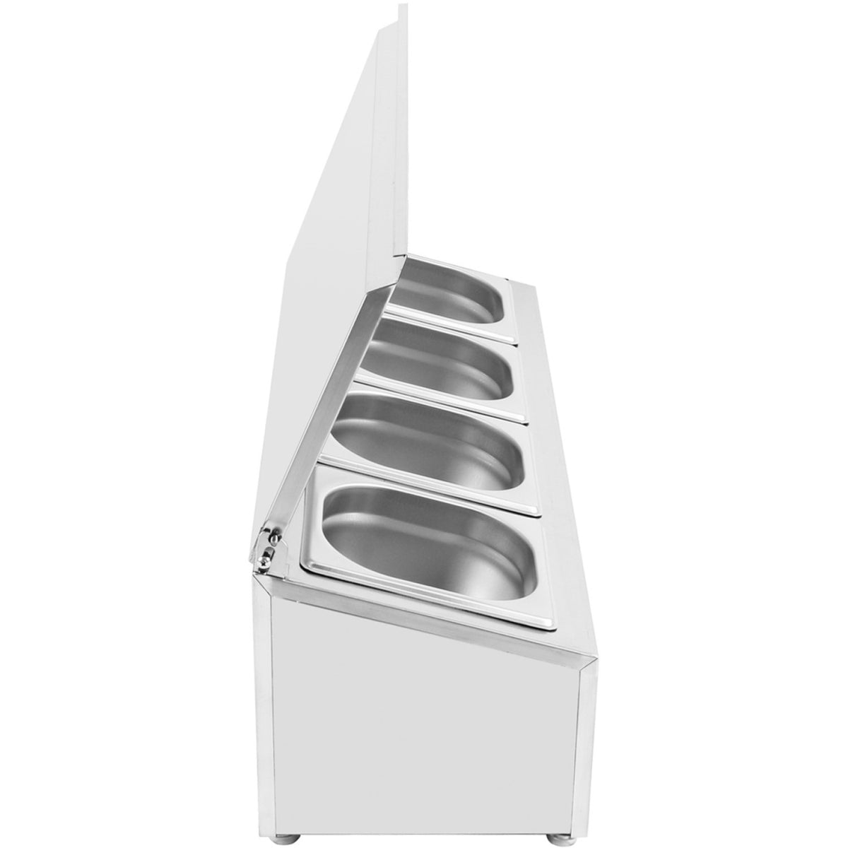 Commercial Condiment Holder with lid including 4xGN1/6-150mm containers Stainless steel - CHD04ADFL
