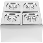 Commercial Condiment Holder including 4xGN1/6-100mm pans & lids - CHD04B