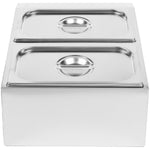 Commercial Condiment Holder including 2xGN1/3-150mm containers with lids Stainless steel - CHD04BD3