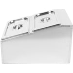 Commercial Condiment Holder including 2xGN1/3-150mm containers with lids Stainless steel - CHD04BD3