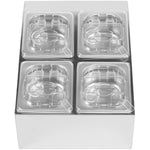 Commercial Condiment Holder including 4xGN1/6-100mm pans & fliptop lids - CHD04BPCFL