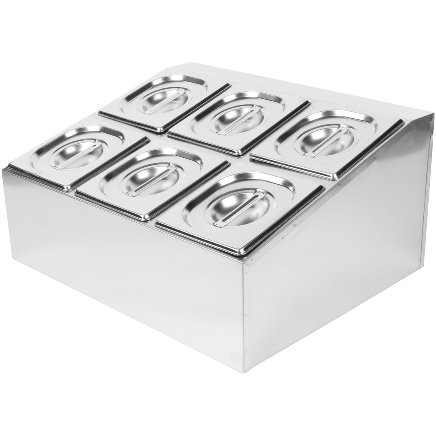 Commercial Condiment Holder including 6xGN1/6-100mm pans & lids - CHD06B