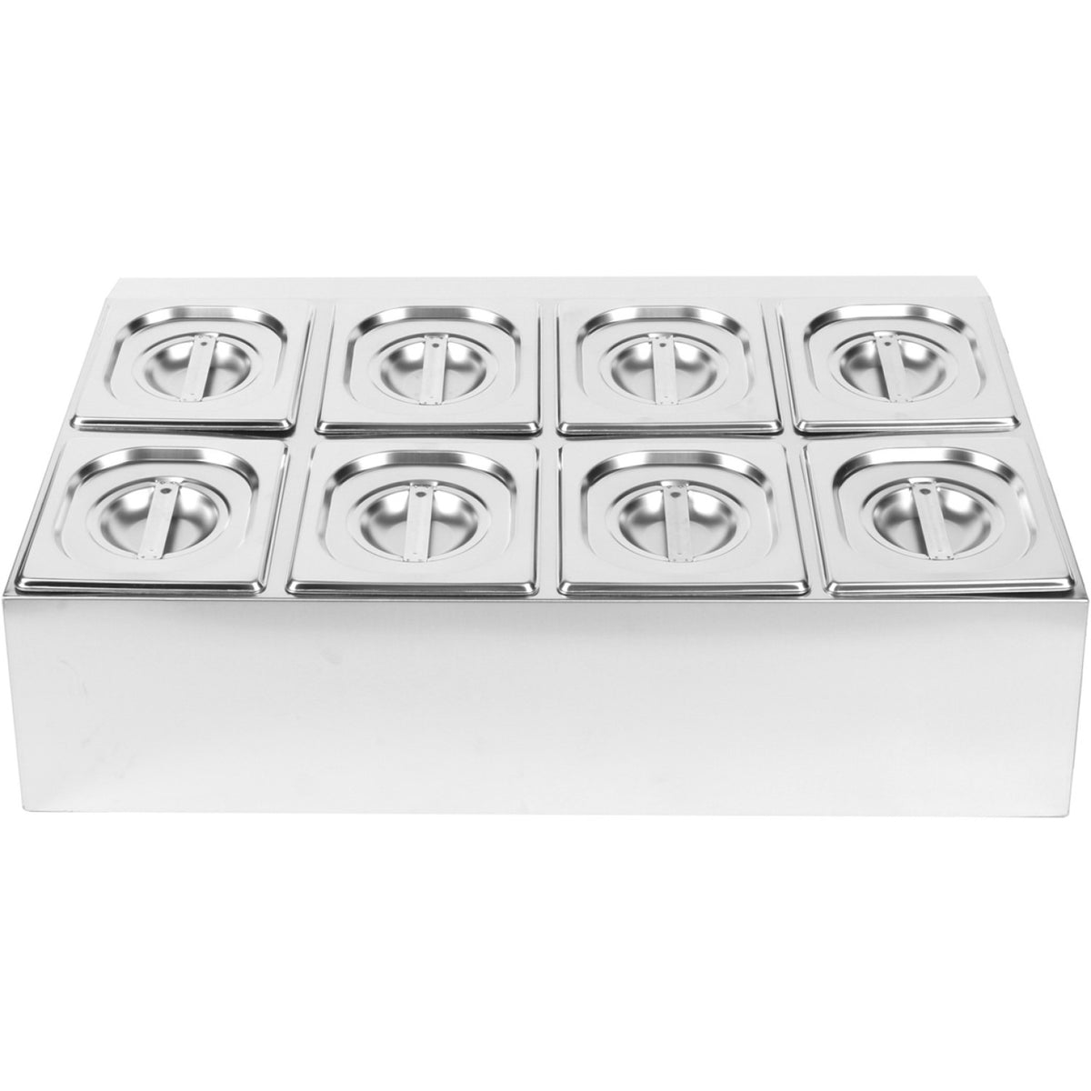 Commercial Condiment Holder including 8xGN1/6-150mm pans & lids - CHD08BD