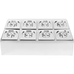 Commercial Condiment Holder including 8xGN1/6-150mm pans & lids - CHD08BD