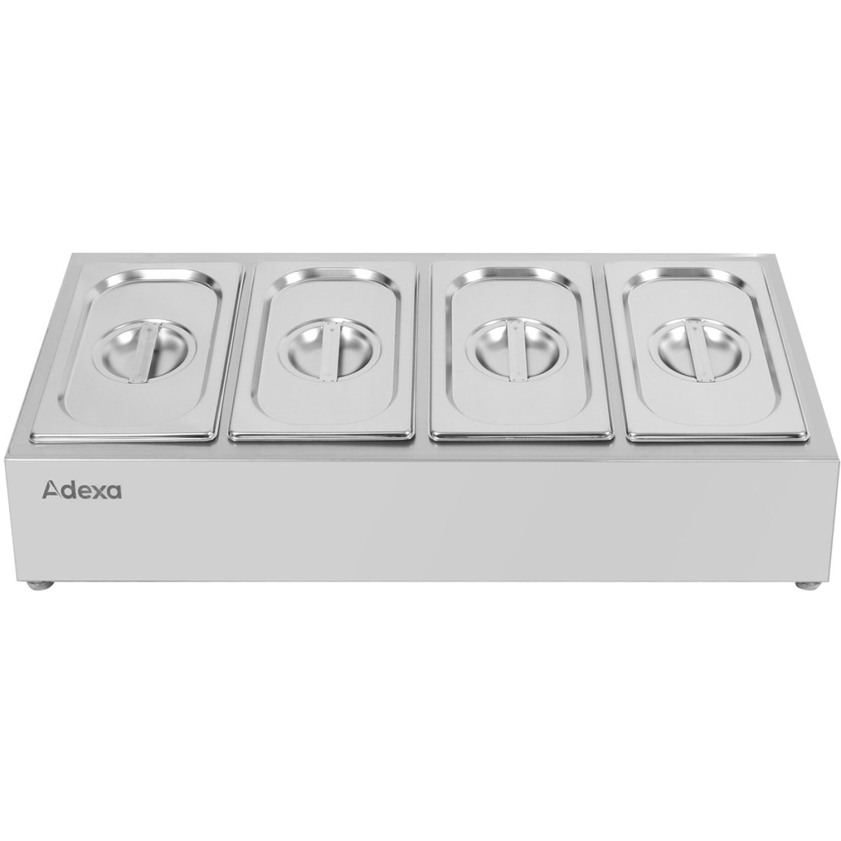 Commercial Condiment Holder including 4xGN1/4-100mm containers with lid Stainless steel - CHE04A