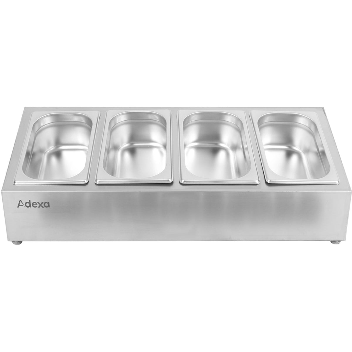 Commercial Condiment Holder including 4xGN1/4-100mm containers with lid Stainless steel - CHE04A