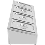 Commercial Condiment Holder including 4xGN1/4-100mm containers with lid Stainless steel - CHE04A